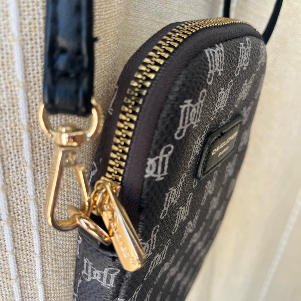 Black Patterned Messenger Bag - Picture 2 of 5